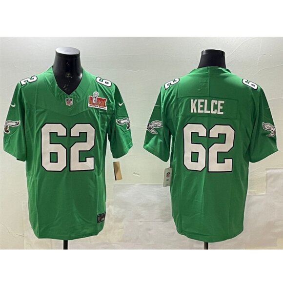 Mens Youths Kids Womens Jason Kelce 2025 Super Bowl LIX Stitched Jersey Green Va